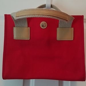 Red canvas tote